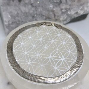 Vintage double sided flat herringbone bracelet 925